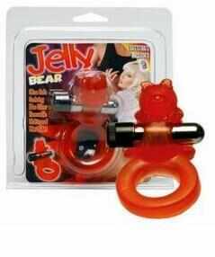 Inel erectie vibrator cu stimulare clitoridiana Jelly Bear
