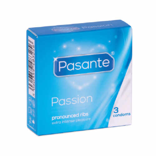 Pasante Pasiune Prezervative cu Striatii pentru Placere Extra Intensa - 3 bucati