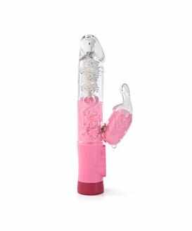 Vibrator de lux Double Dare 4 Play cu stimulare vaginala si clitoridiana, 16,5 cm