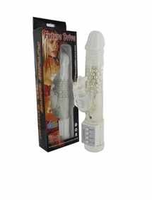 Vibrator RABBIT FUTURE DRIVE WHITE pentru stimulare vaginala si clitoridiana, 26,5 cm