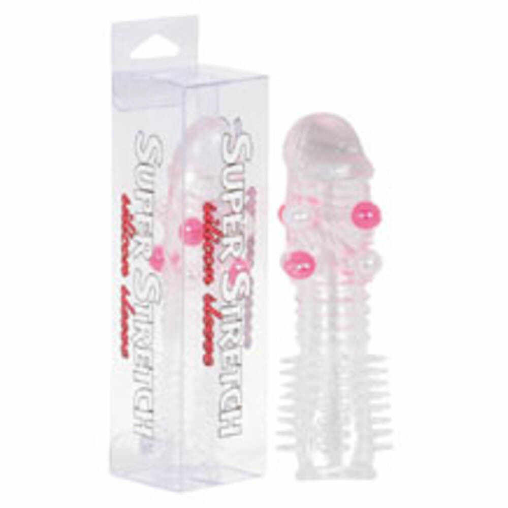 Super Stretch Transparent Silicone Sleeve With Little Balls - Diameter (cm) 