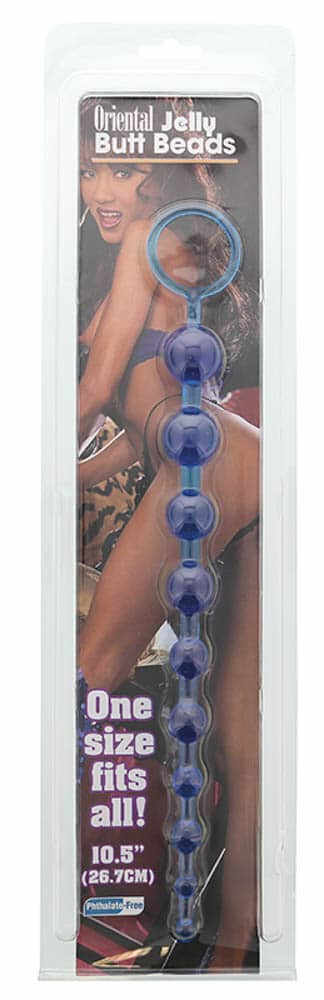 Oriental Jelly Butt Beads 10.5 inch Blue - Diameter (cm) 