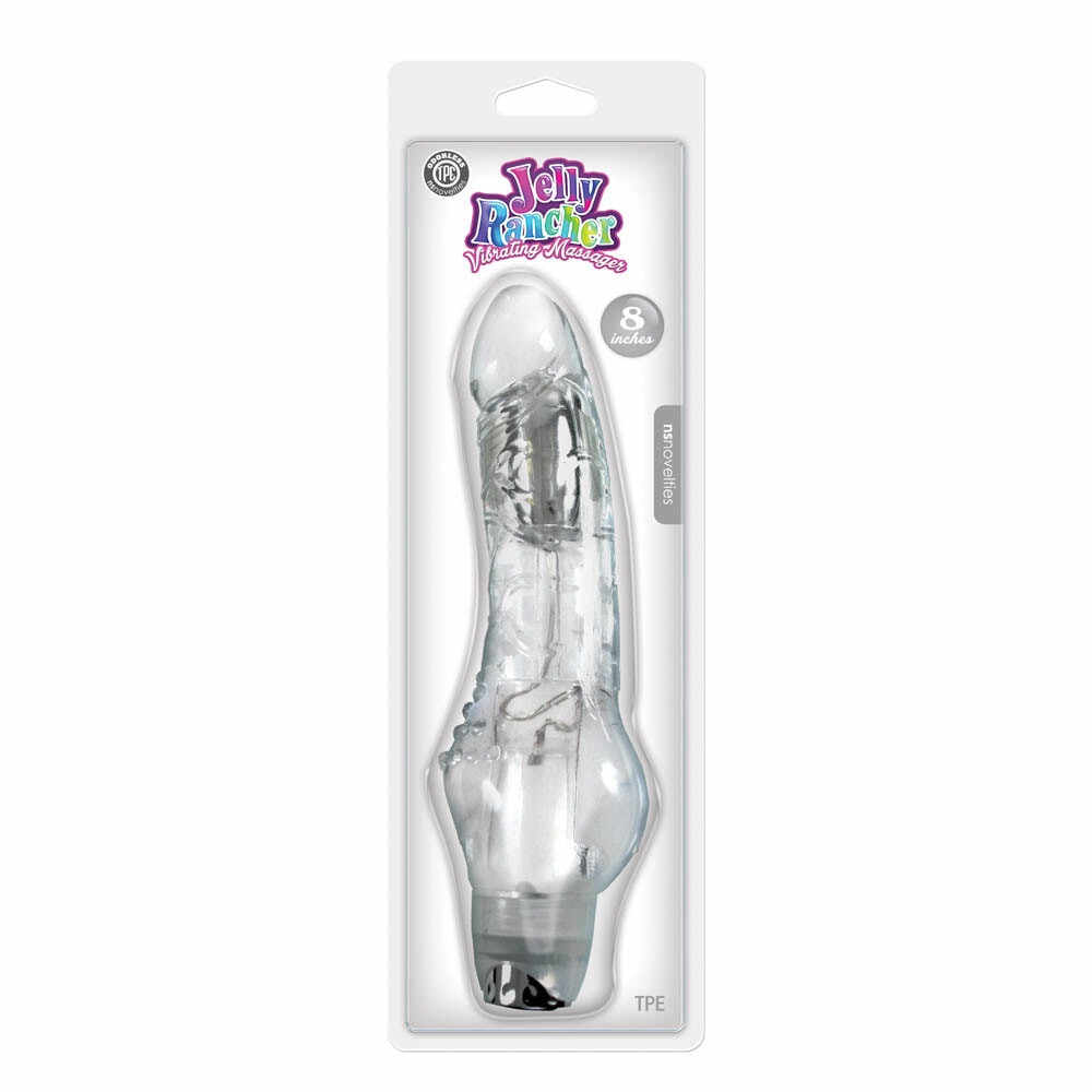 Jelly Rancher 8 inch Vibrating Massager Clear - Diameter (cm) 