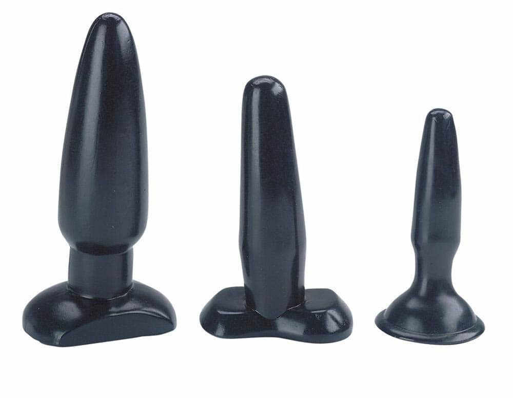 Sexy Sweet Butt Plugs Set Of 3 Black - Diameter (cm) 