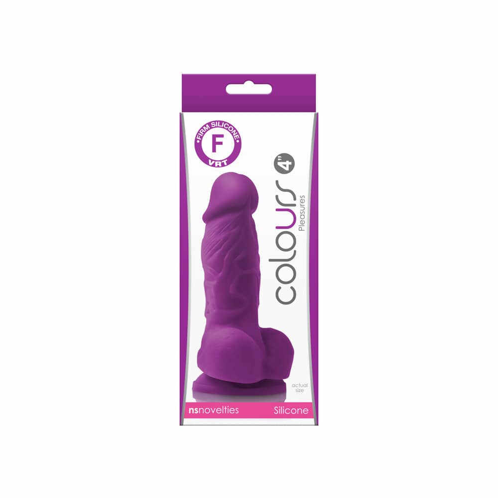 Colours Pleasures 4 inch Dildo Purple - Diameter (cm) 
