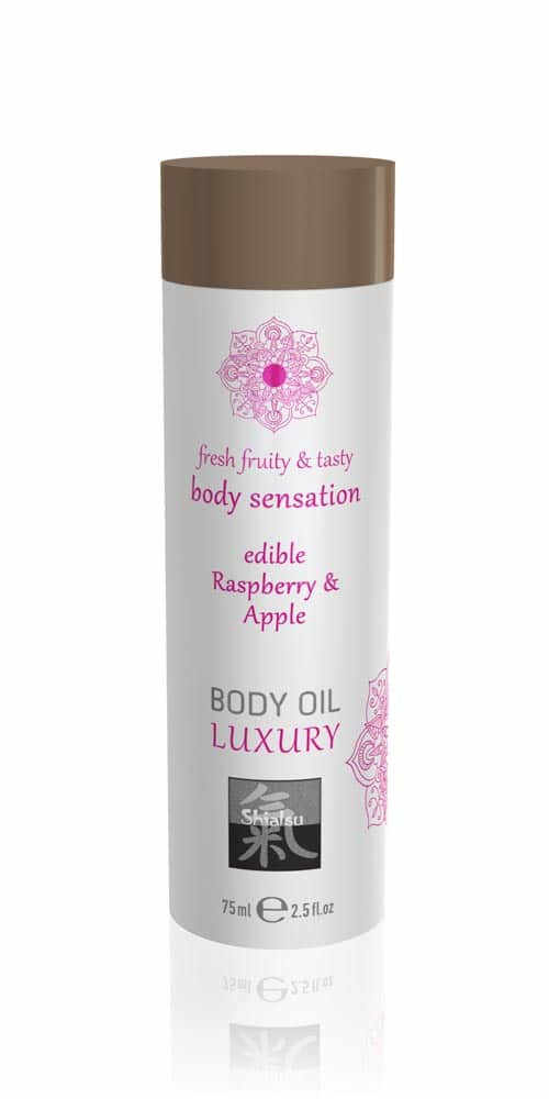 Luxury body oil edible - Raspberry & Apple 75ml - Gender couples