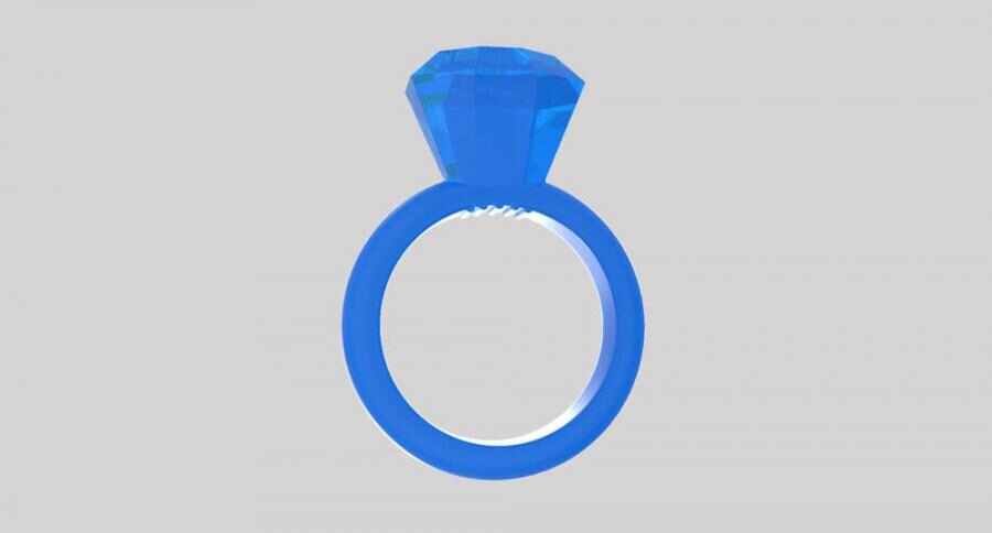 Inel Penis Diamond Cock Ring Albastru
