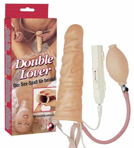 Strap-on/extensie Penis Cu Vibratii Sleeve Double Lover 20 Cm