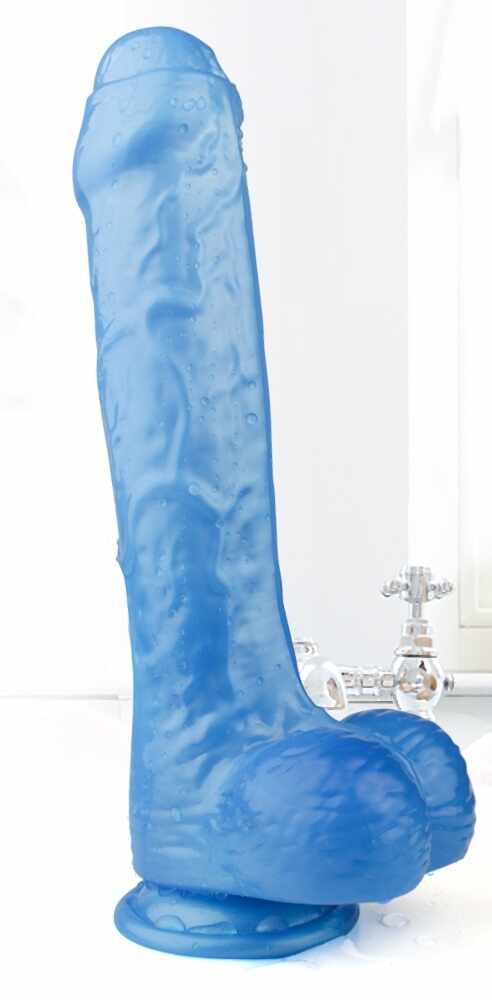 Dildo Realist Kylie Large Super Soft&Flexibil Albastru 25 cm Passion Labs