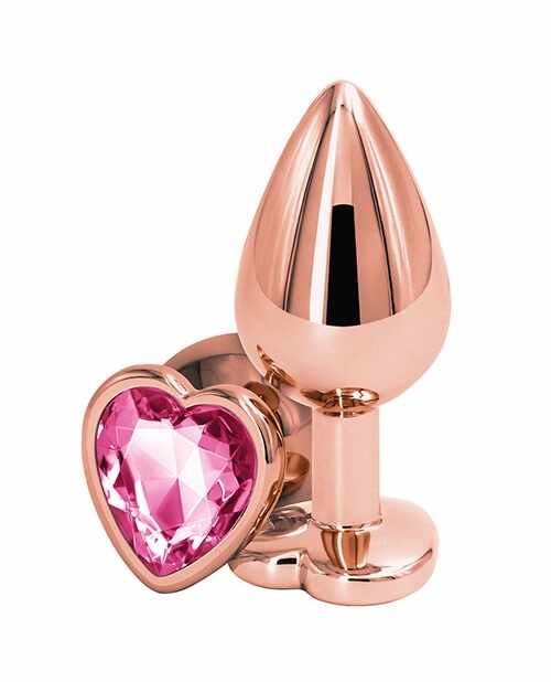 Dop Anal Brilliant Anal Plug Large Rose Gold Piatra Roz Passion Labs
