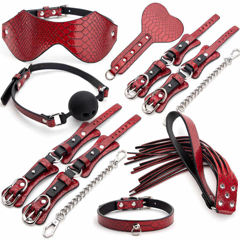 Set BDSM Snake Effect 7 Pieces Deluxe Red Passion Labs
