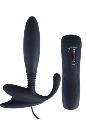 Stimulator Prostata Anal Pleasure 7 Moduri Vibratii Silicon Negru 12.5 cm