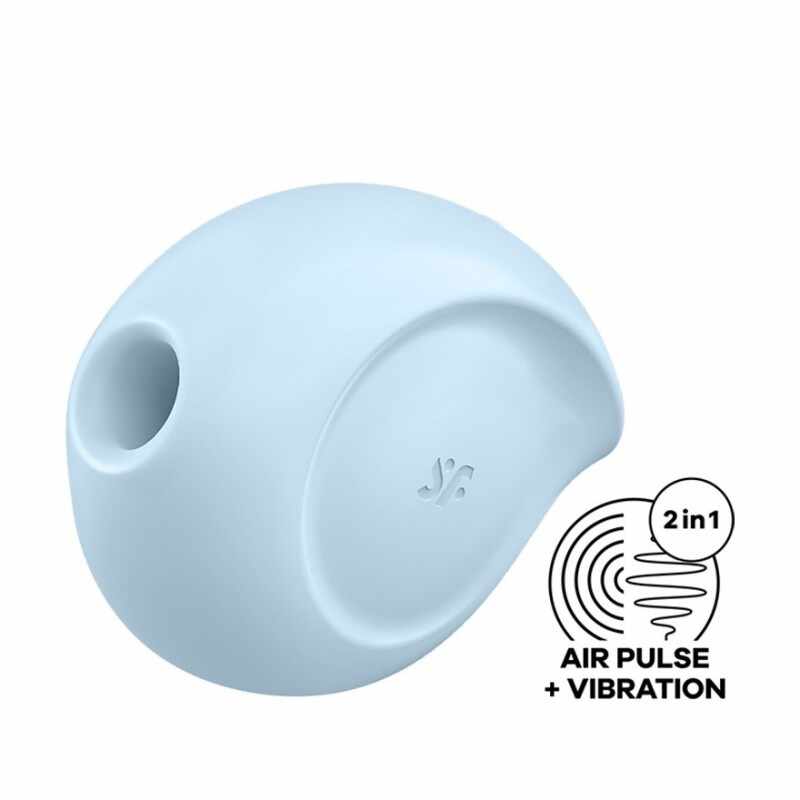 Stimulator Sugar Rush Air Pulse+Vibration USB Silicon Albastru
