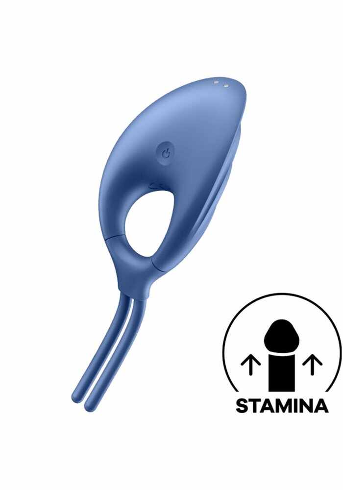 Inel de Penis Swordsman 12 Moduri Vibratii Silicon Albastru USB