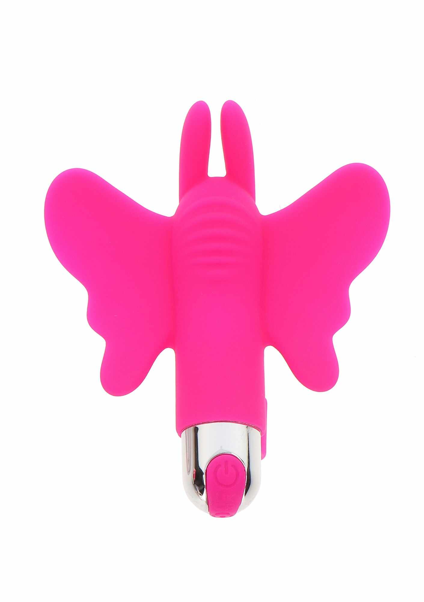 Vibrator pentru Deget Butterfly Pleaser 10 Moduri Vibratii Silicon USB Roz