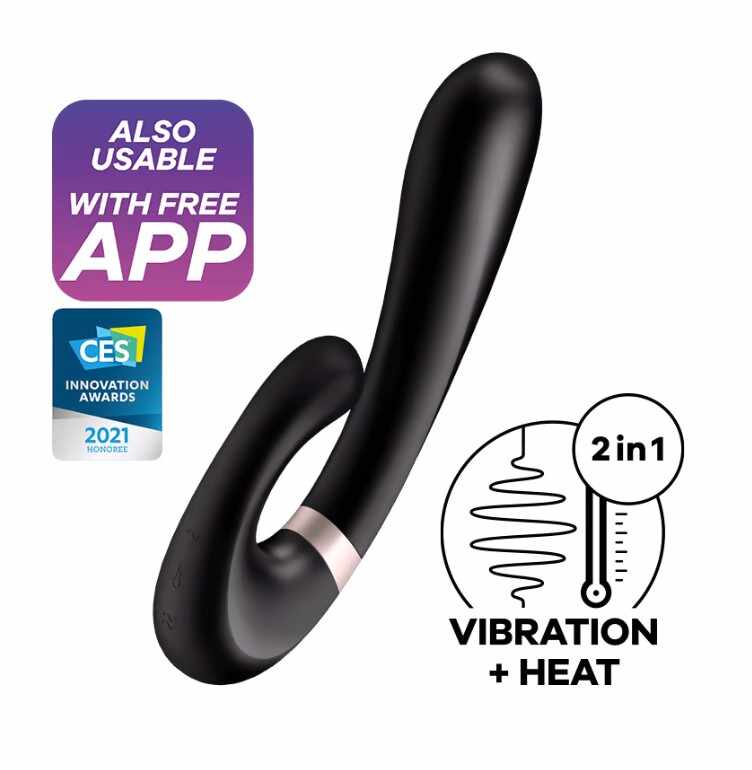 Vibrator Heat Wave Satisfyer Free App Silicon Negru