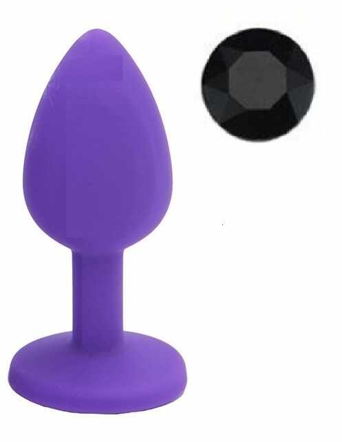 Dop Anal Silicone Buttplug Small Mov/Negru Guilty Toys
