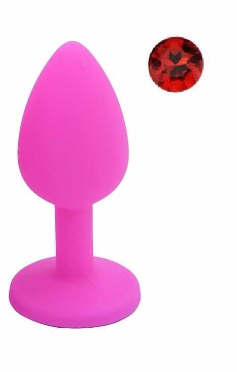 Dop Anal Silicone Buttplug Small Roz/Rosu Guilty Toys