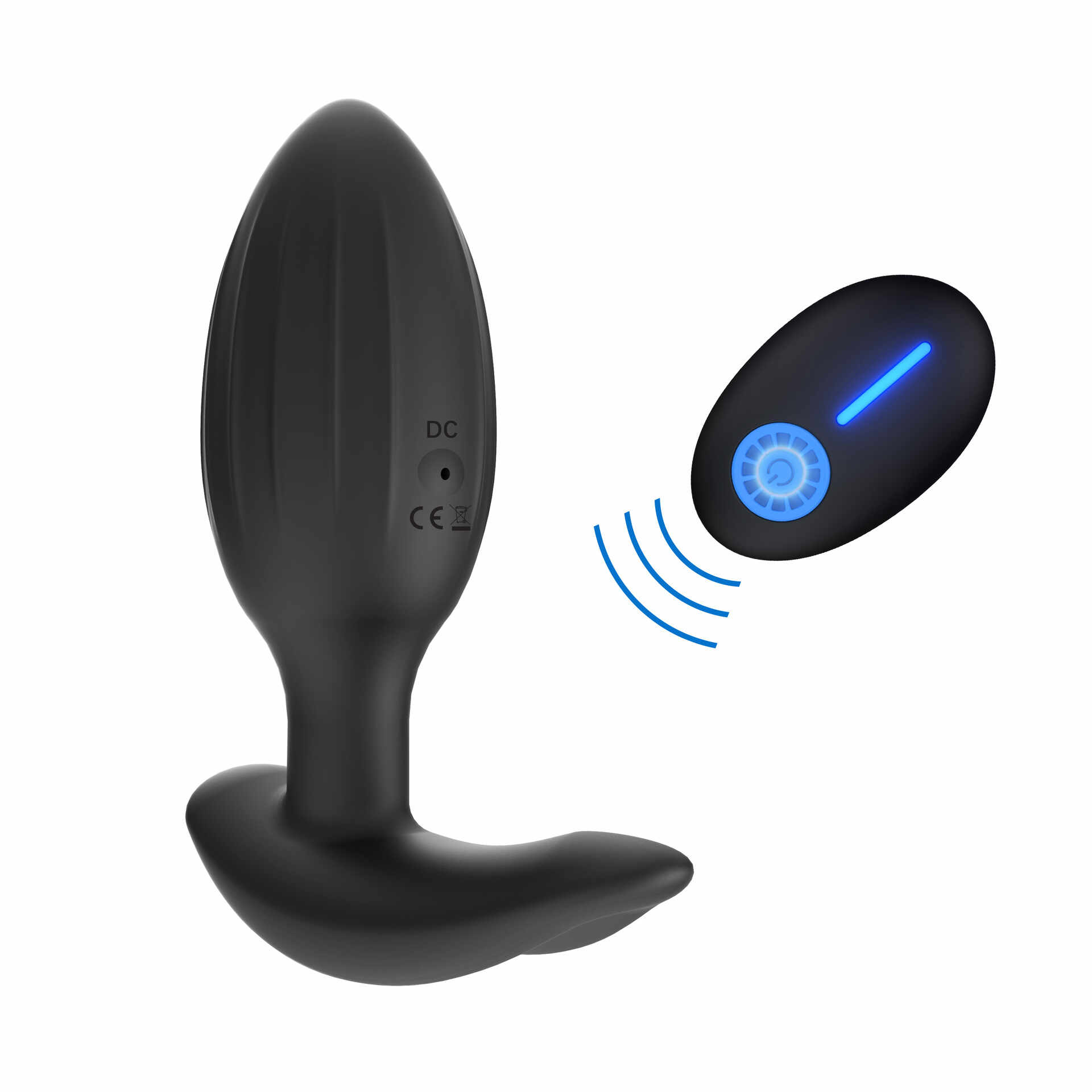 Dop Anal Teaser Remote Control, 12 Moduri de Vibratie, Silicon, Negru, 11 cm, Passion Labs