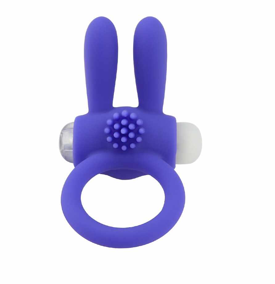 Inel de Penis Bunny cu Vibratii Mov Passion Labs