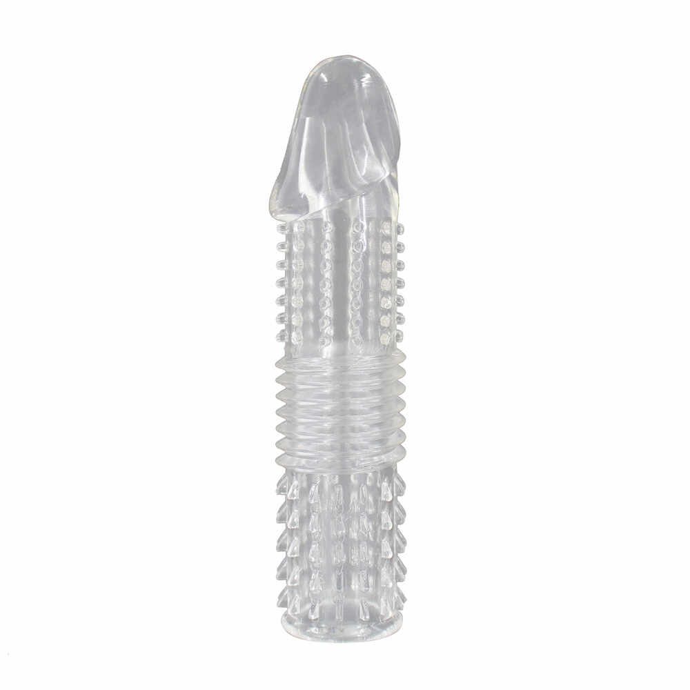 Prelungitor Penis Roku cu Striatii +2 cm Transparent Passion Labs