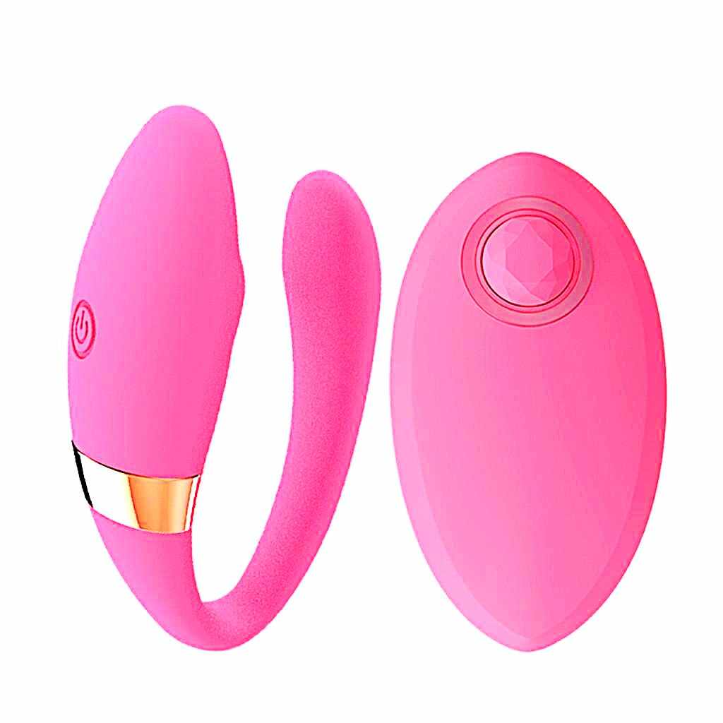 Vibrator Cuplu Lenay Remote Control 10 Moduri Vibratii Silicon USB Roz Neon Mokko Toys