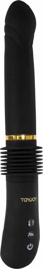 Vibrator Magnum Opus Thruster, 7 Moduri Vibratii + 3 Viteze Impingere, Silicon, USB, Negru, 31 cm