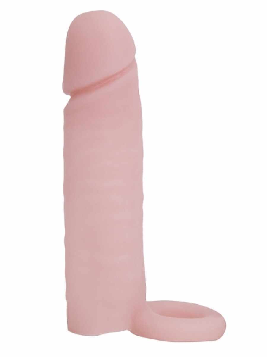 Prelungitor Penis Realist, Inel Testicule, +4 cm, TPR Elastic, Natural