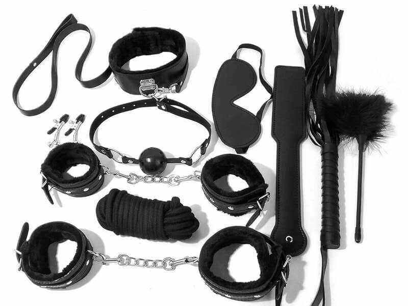 Set BDSM Please Me 10 Piese Negru Guilty Toys