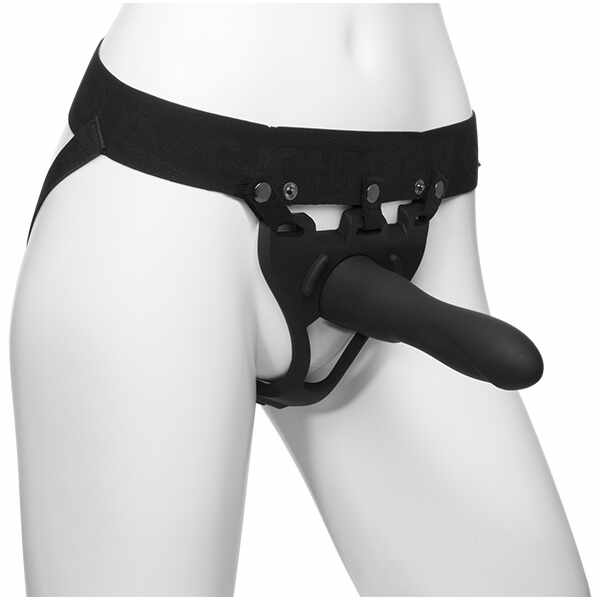 Strap-on Hollow Be Strong, Silicon, Negru, 19 cm