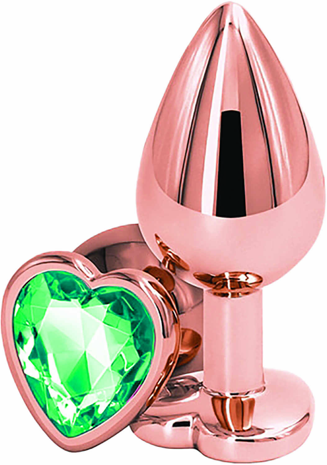 Dop Anal Brilliant Anal Plug Large, Rose Gold, Piatra Verde, Passion Labs