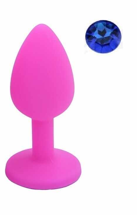 Dop Anal Silicone Buttplug Small Silicon Roz/Albastru Guilty Toys