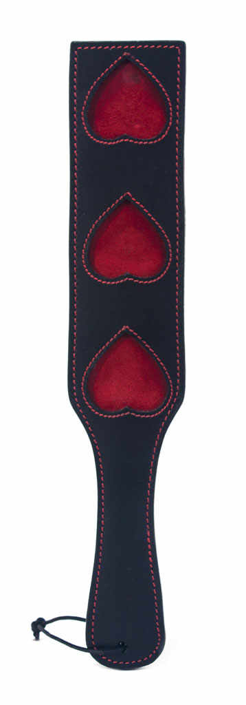 THREE CUT OUT HEART PADDLE HARNESS & SUEDE LEATHER 16'