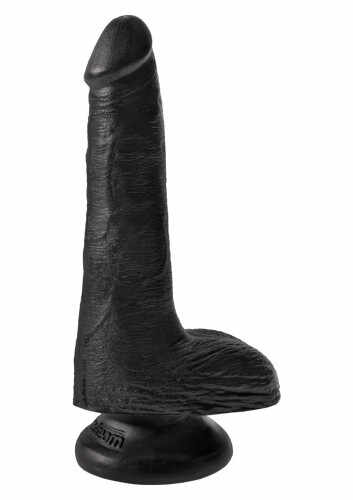 King Cock Penis cu Testicule 15 cm - culoare Negru